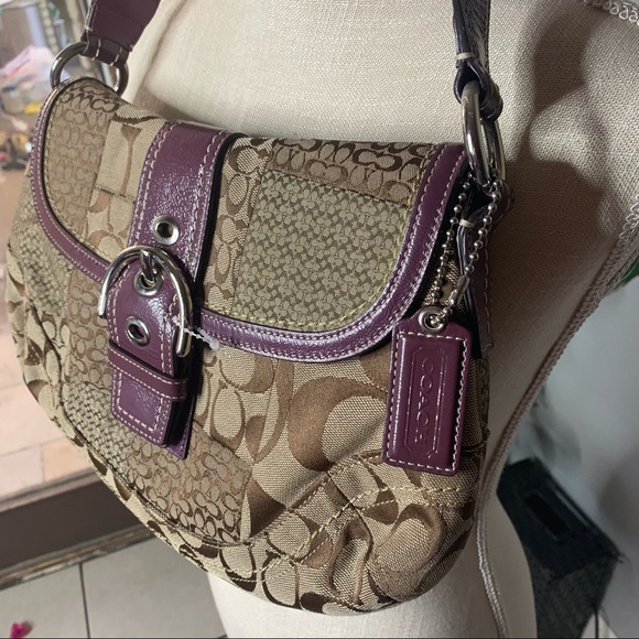COACH purple patchwork shoulder bag - Picture 4 of 12